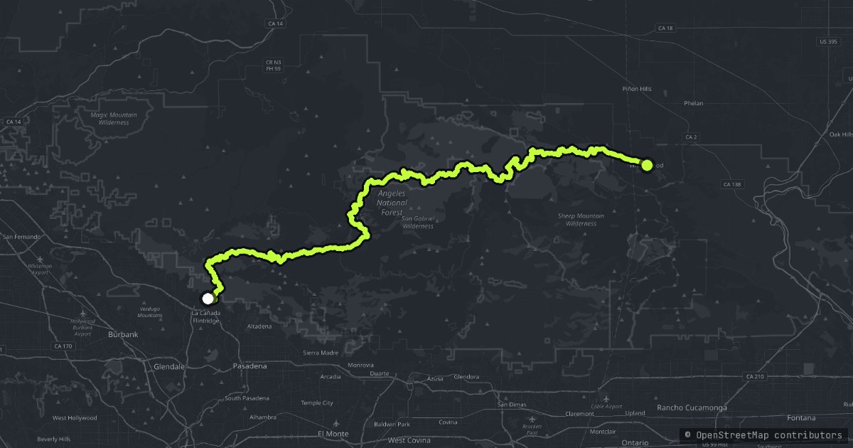 Angeles Crest Highway map