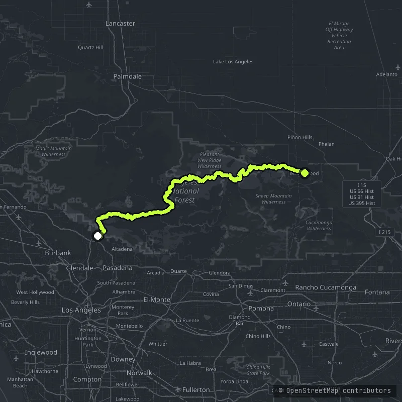 Angeles Crest Highway map