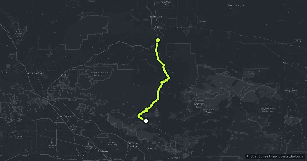 Angeles Forest Highway map