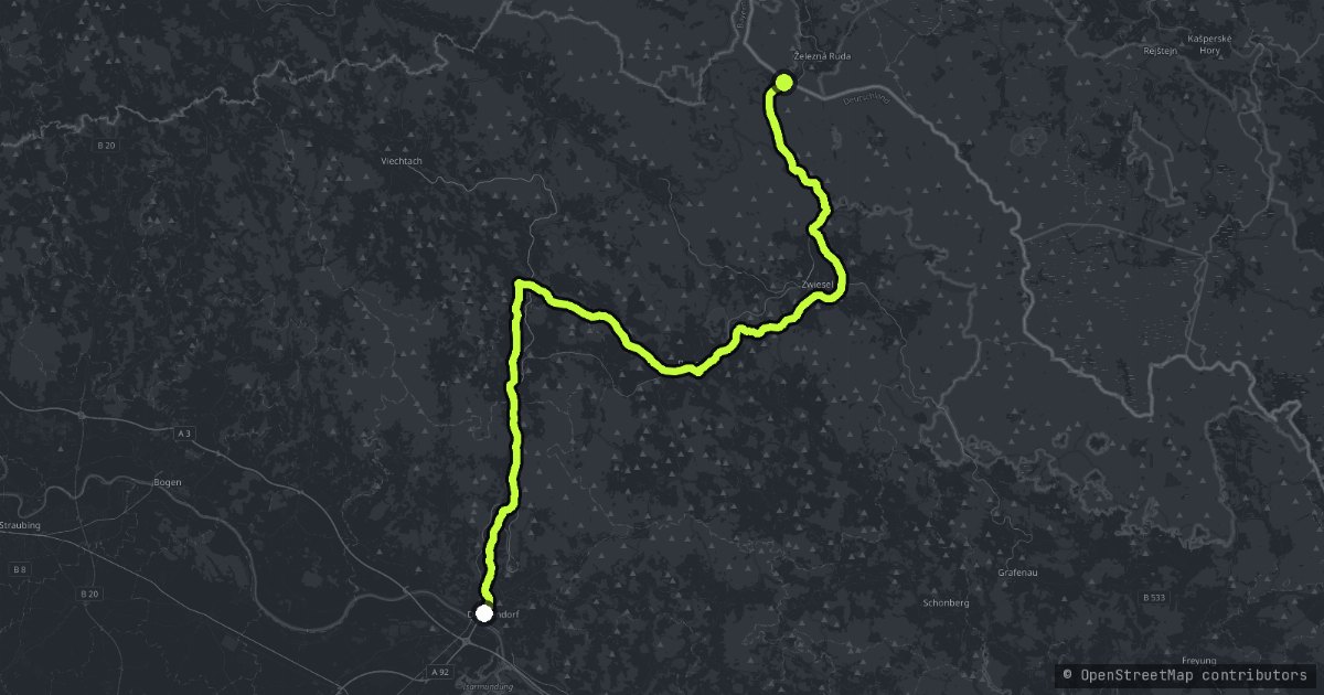 Arber - Bayerisch Eisenstein Border map