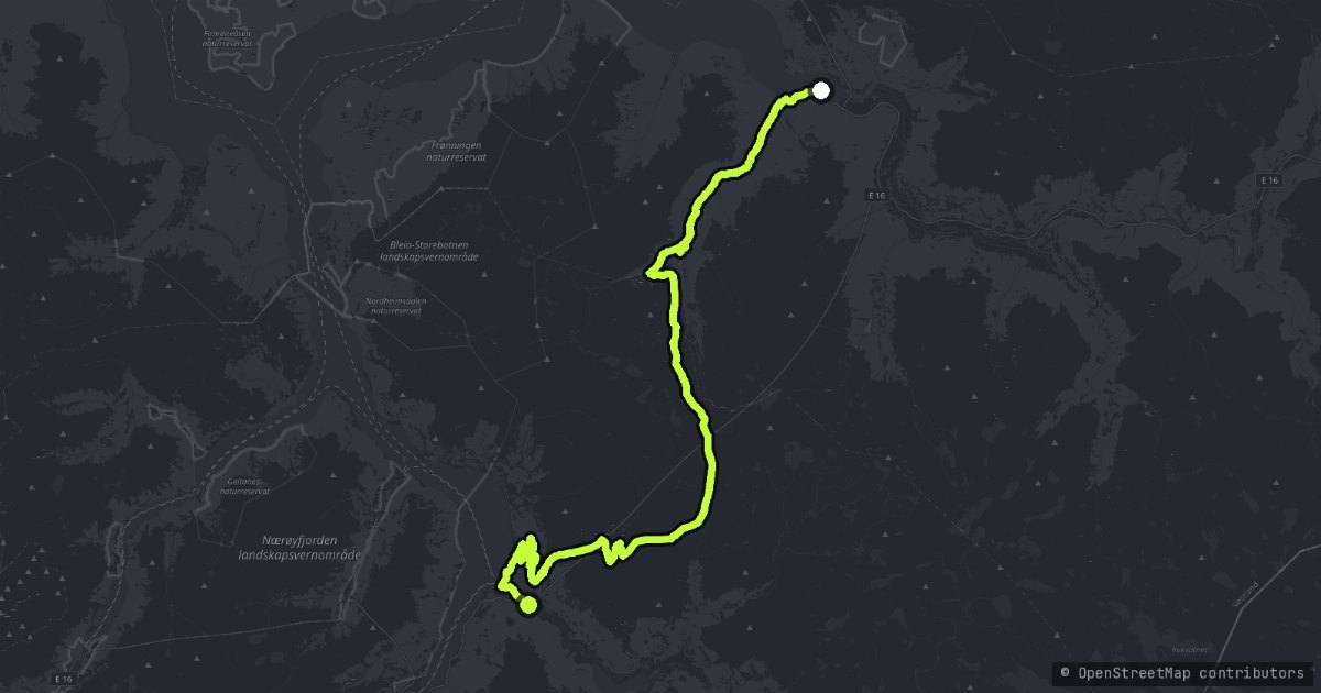 Aurlandsfjellet - The Snow Road map