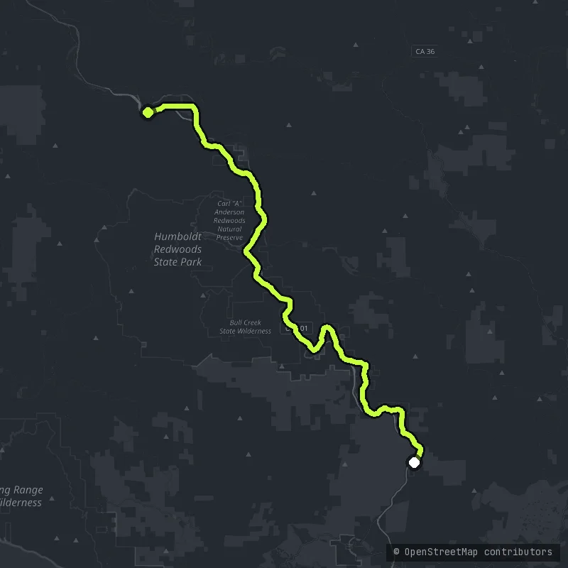 Avenue of the Giants map