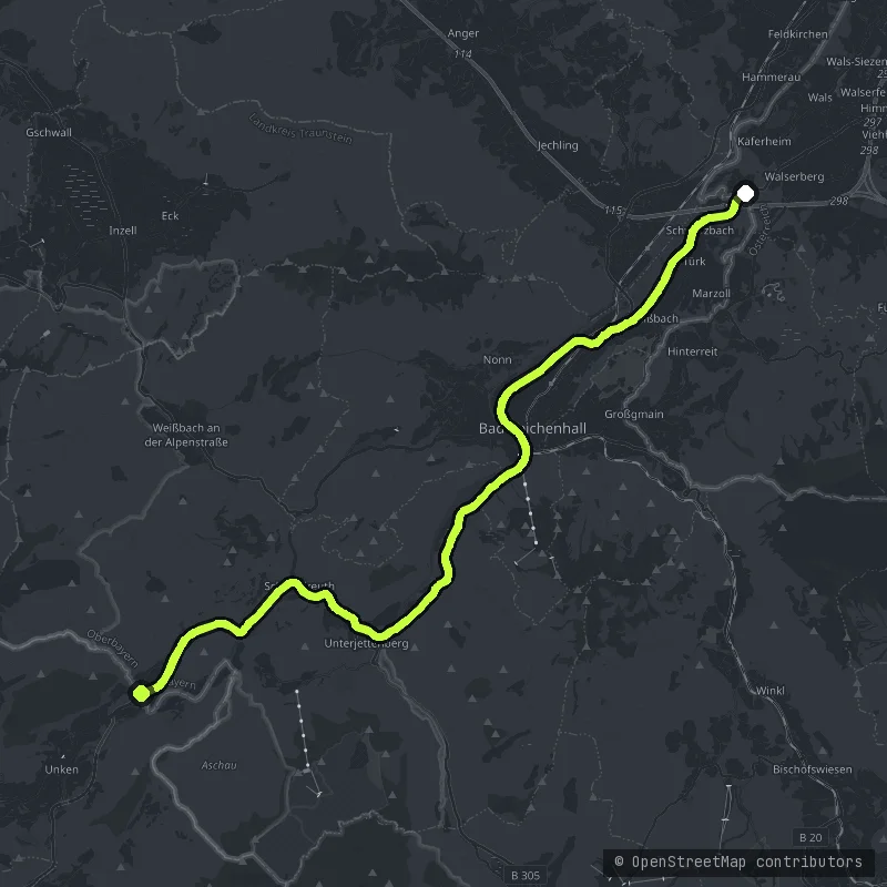 Bad Reichenhall to the Steinpass map