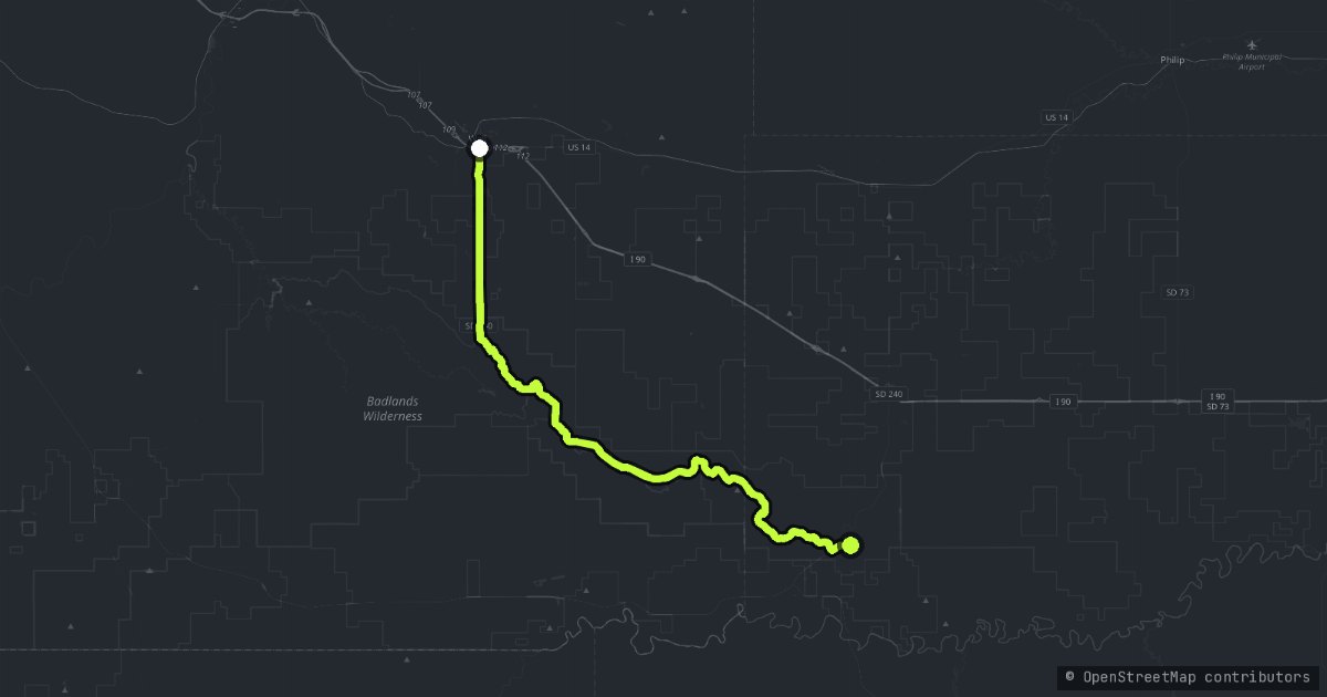 Badlands Loop Road map