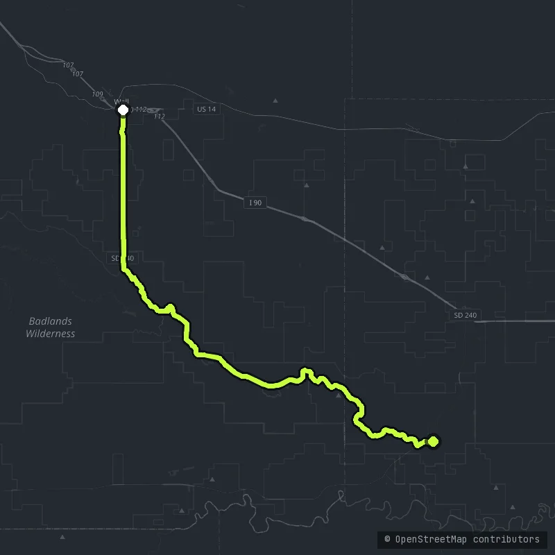 Badlands Loop Road map