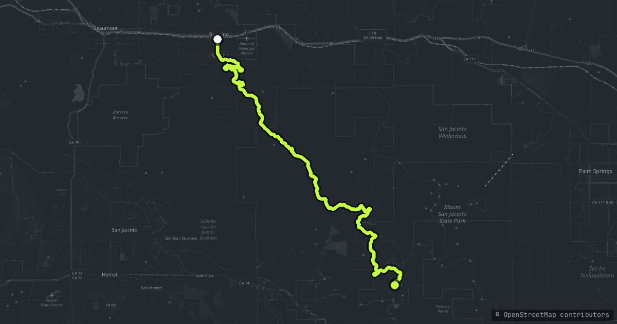 Banning Idyllwild Panoramic Highway map