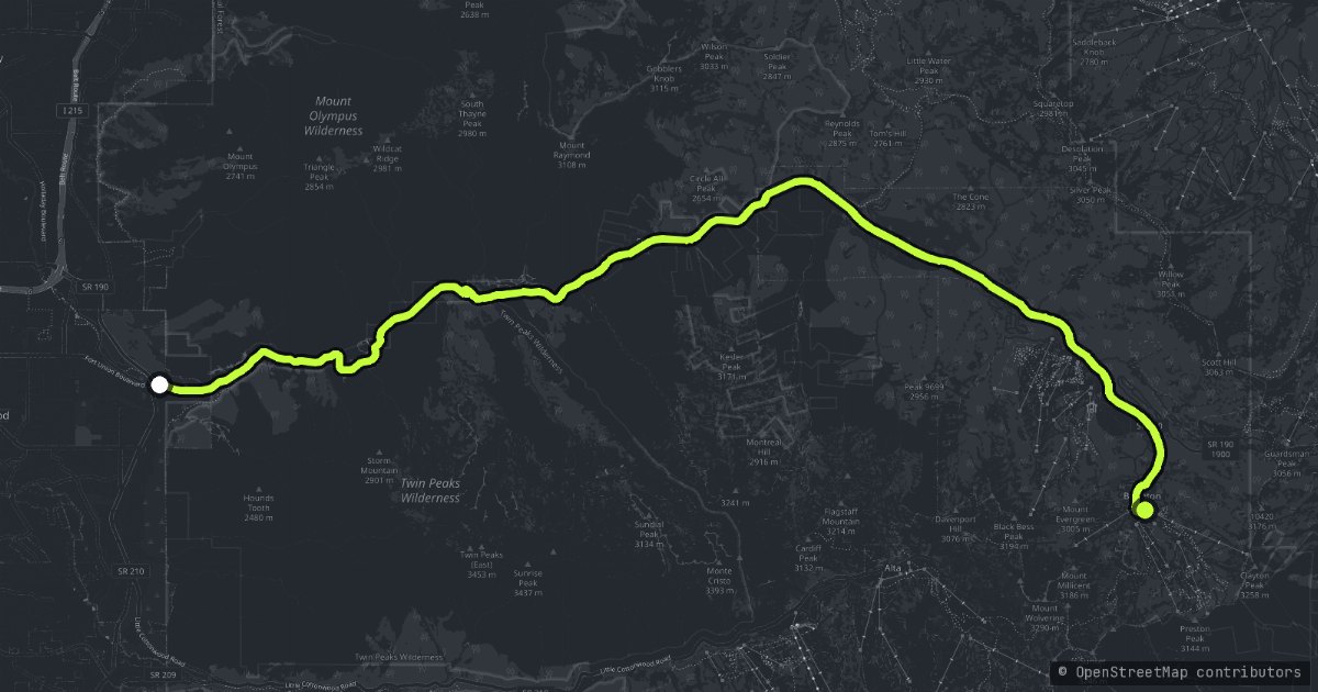 Big Cottonwood Canyon map