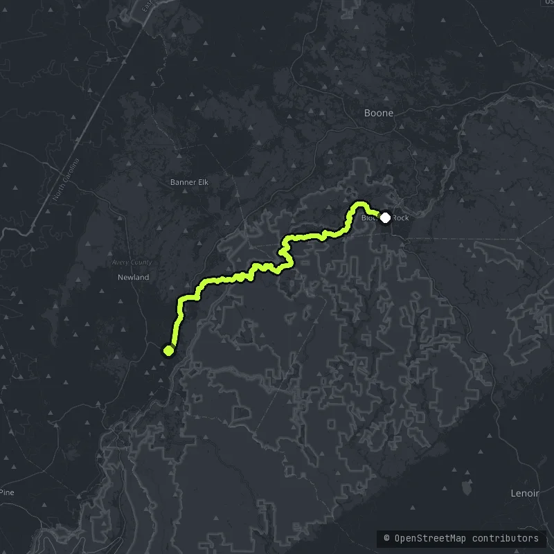Blowing Rock to Linville map