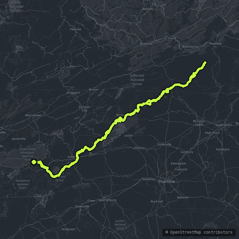 Blue Ridge Parkway map