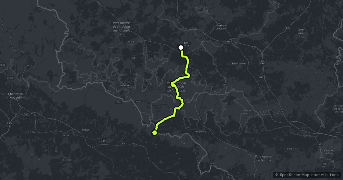 Bouillion to Florenville map