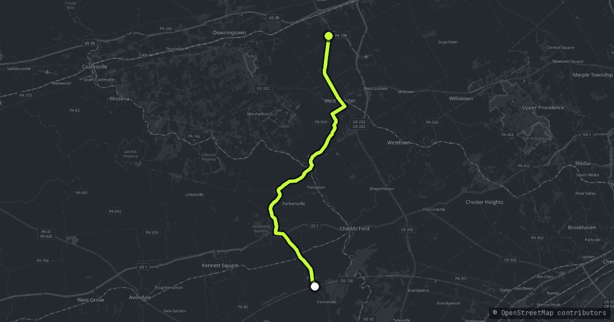Brandywine Valley Scenic Byway map