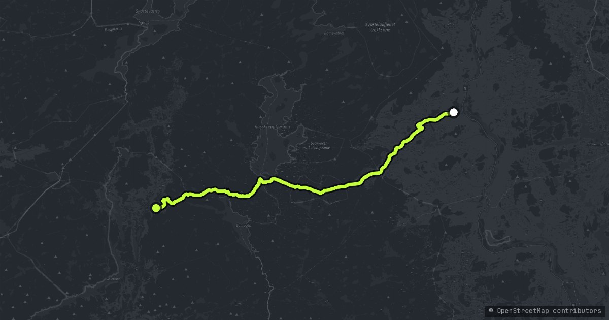 Brokke Suleskarvegen map