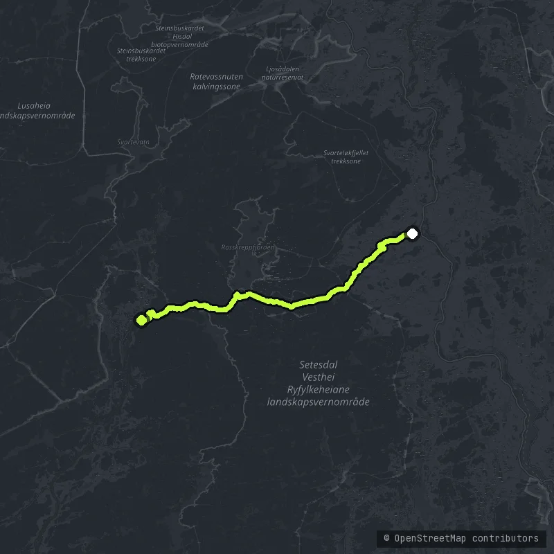 Brokke Suleskarvegen map