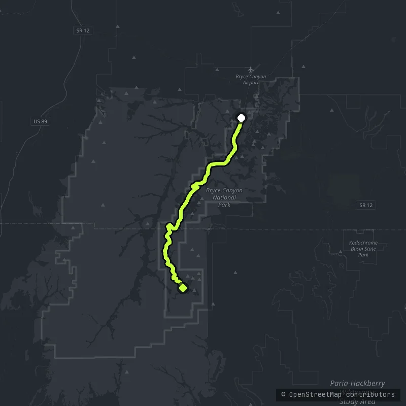 Bryce Canyon Scenic Drive map