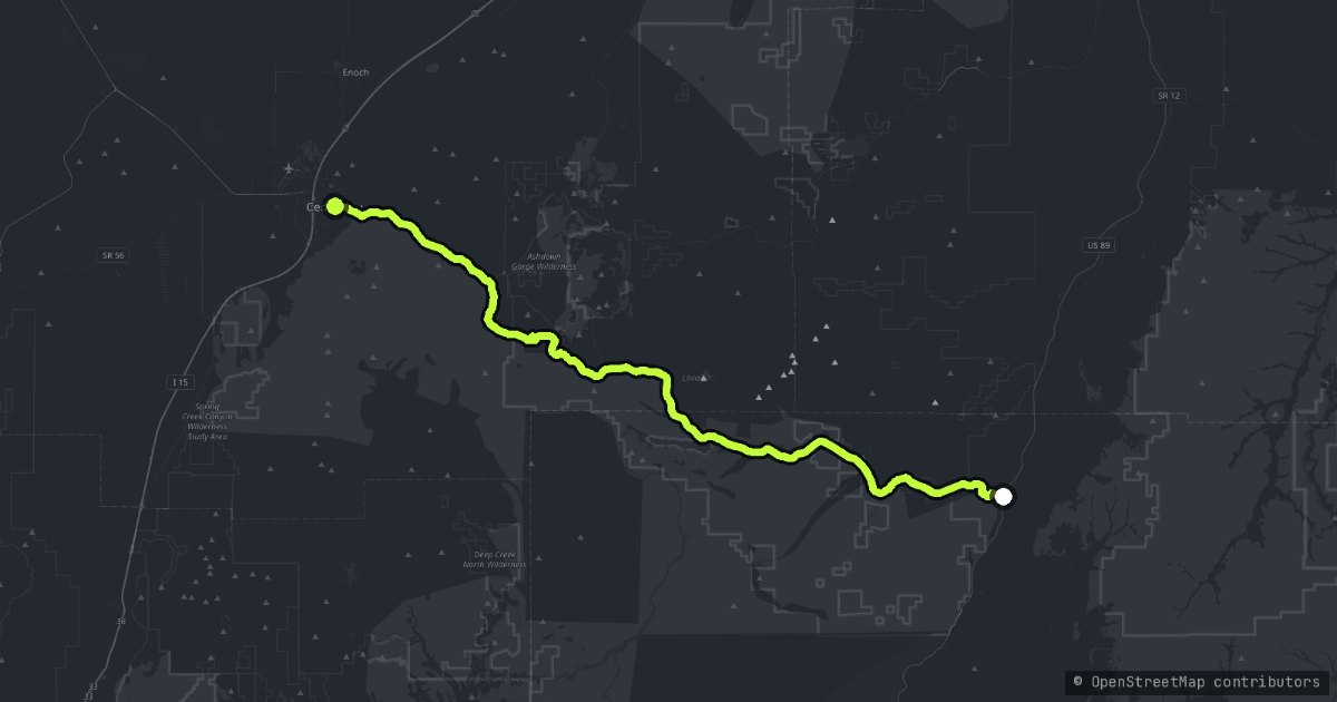 Cedar Canyon map