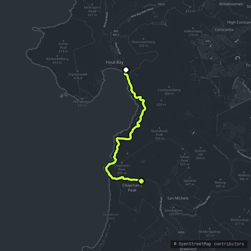 Chapman's Peak Drive map