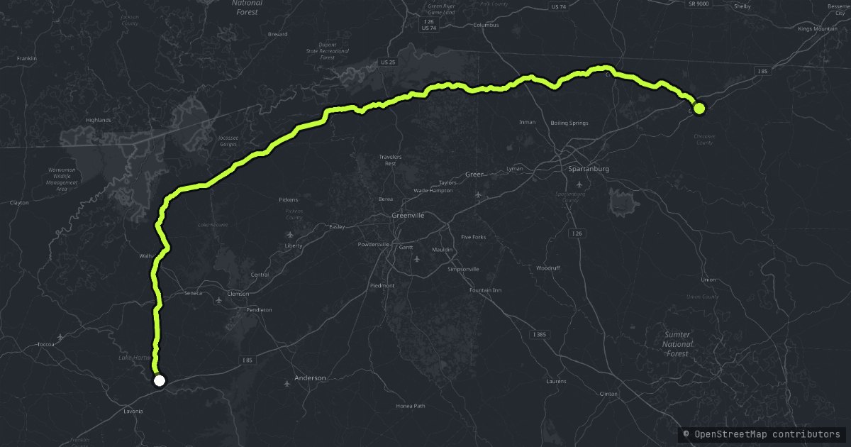 Cherokee Foothills Scenic Highway map