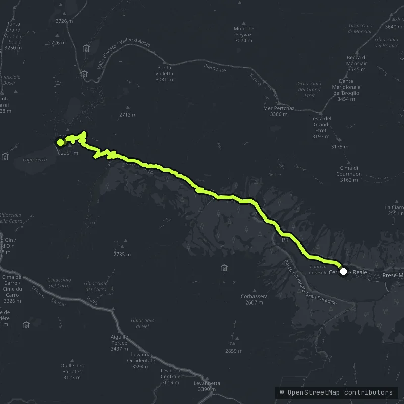 Colle del Nivolet map