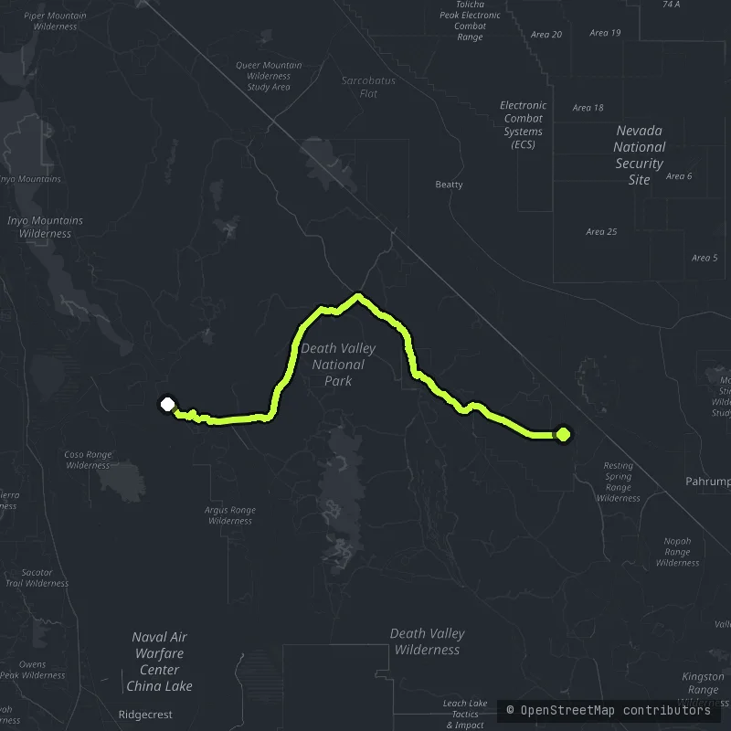 Death Valley Scenic Byway map
