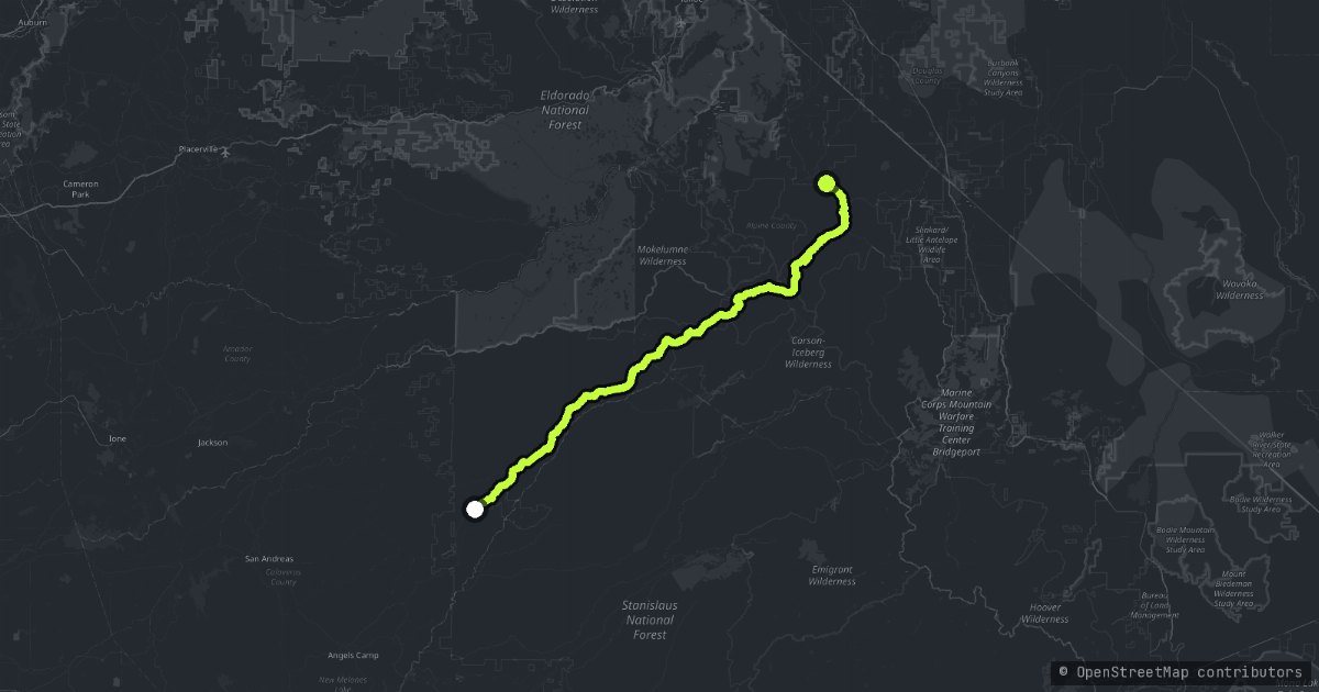 Ebbetts Pass Scenic Byway map