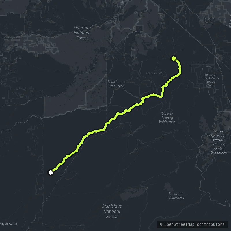 Ebbetts Pass Scenic Byway map
