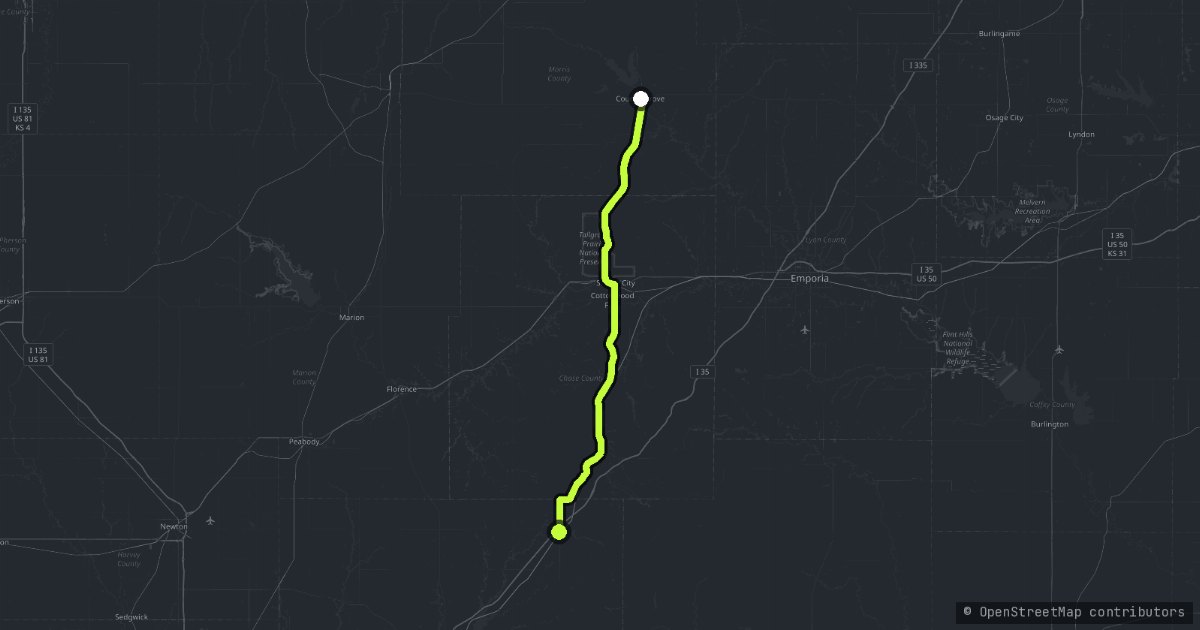 Flint Hills Scenic Byway map