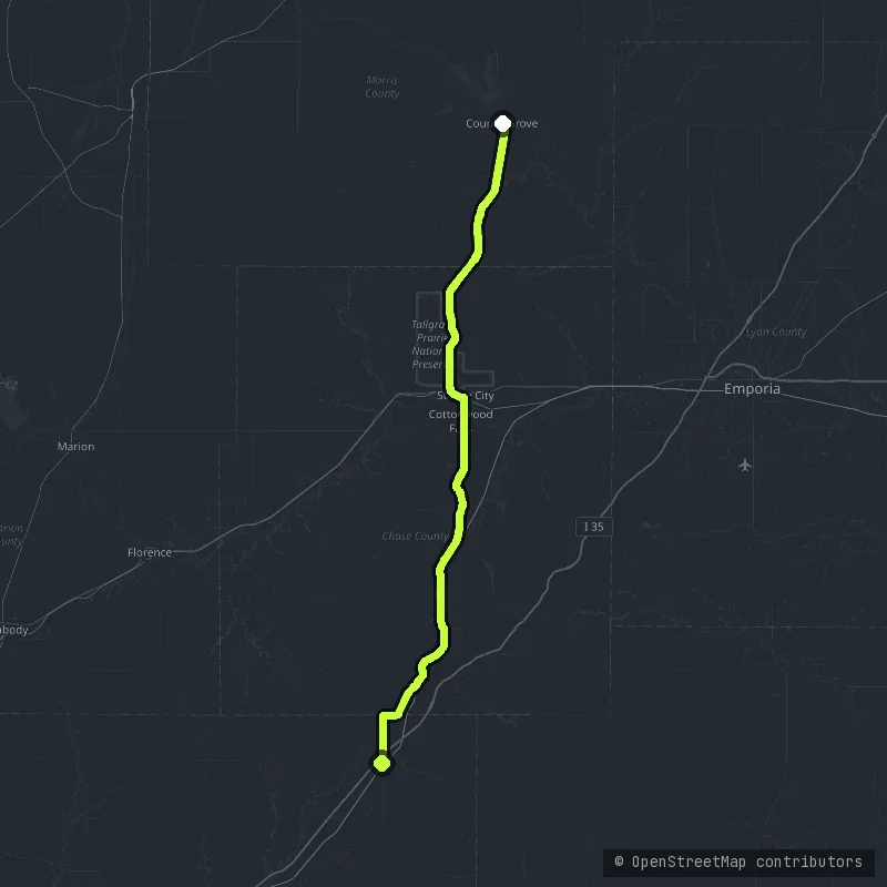 Flint Hills Scenic Byway map