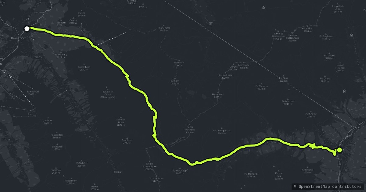 Fluelapass map