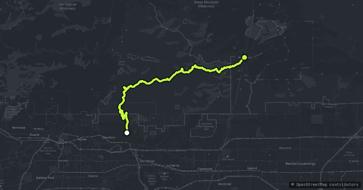 Glendora Mountain Road map