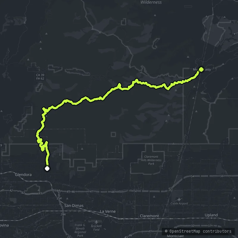 Glendora Mountain Road map