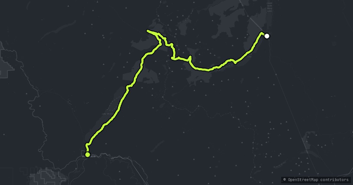 Going to The Sun Road map