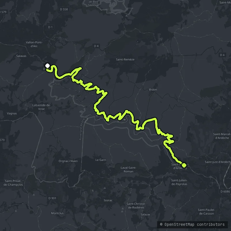 Gorges de l'Ardeche map