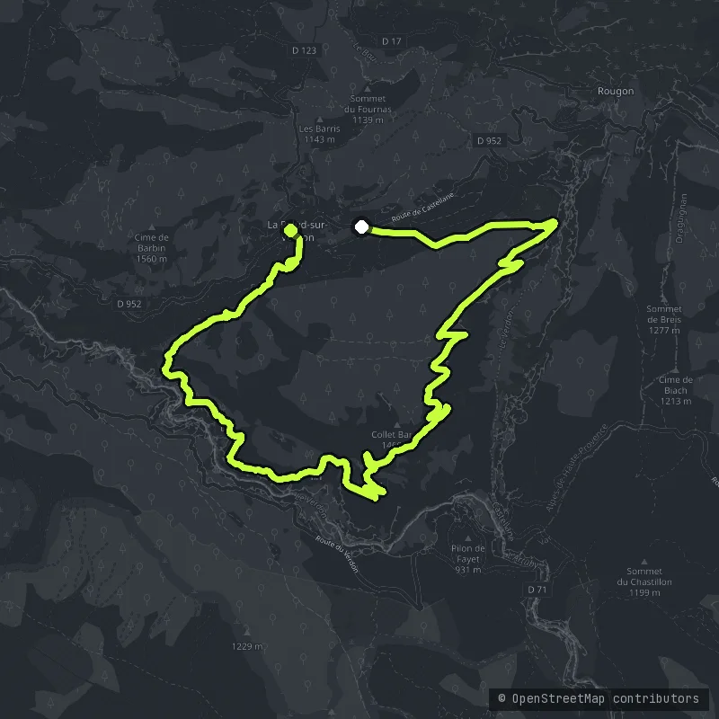 Gorges du Verdon Route des Cretes map