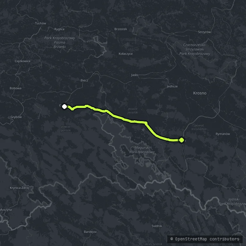 Gorlice - Dukla map