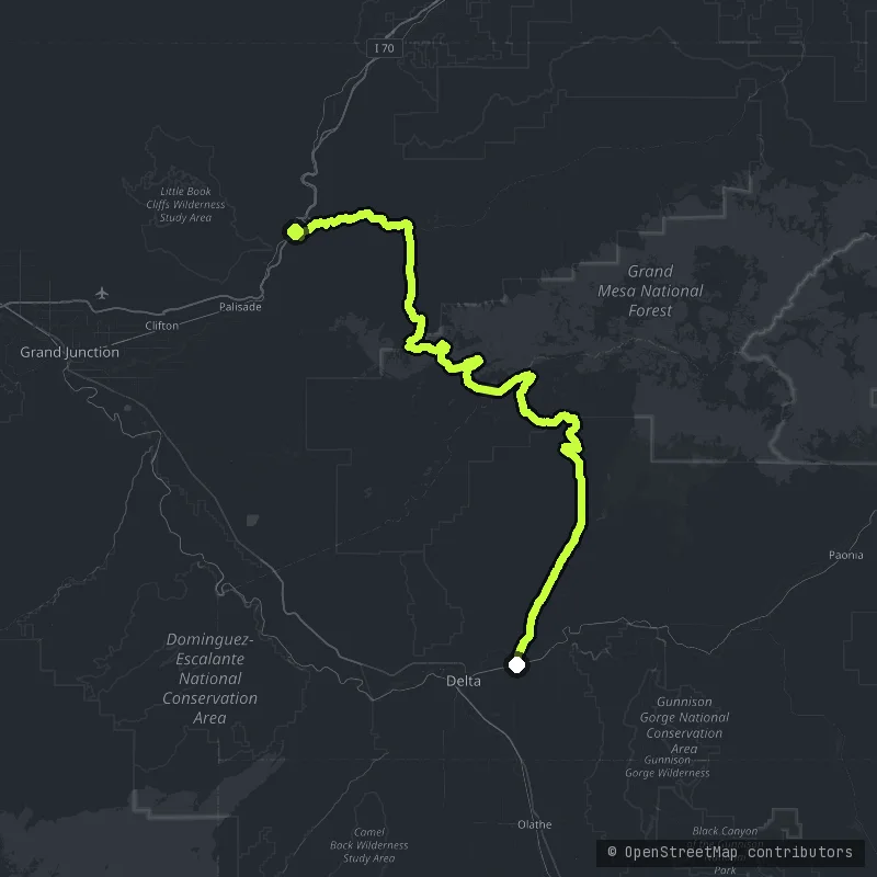 Grand Mesa Scenic Byway map