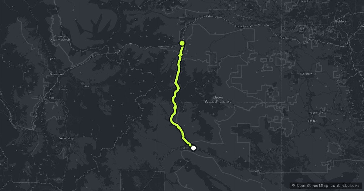 Guanella Pass Scenic Byway map