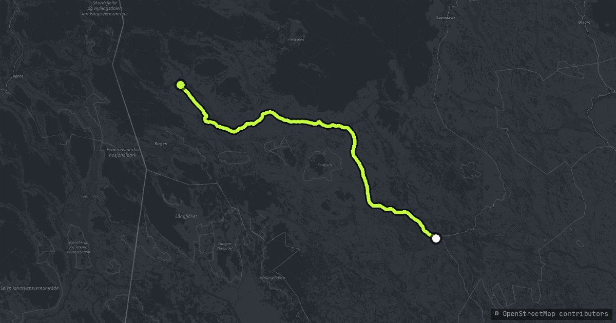 Härjedalen to the Norwegian Border map