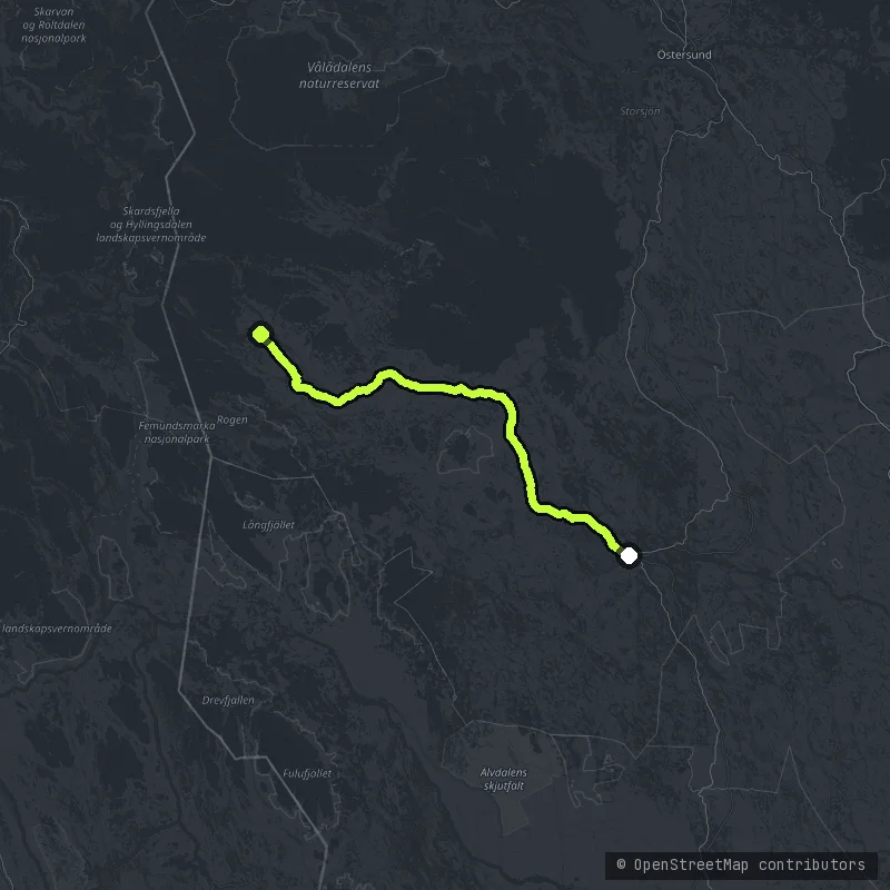 Härjedalen to the Norwegian Border map