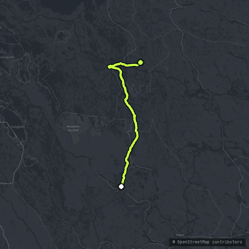 Inlandsvägen - through Dalarna map