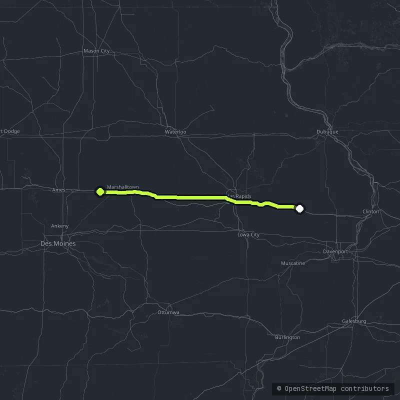 Iowa Valley Scenic Byway map