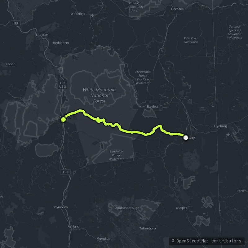 Kancamagus Scenic Byway map