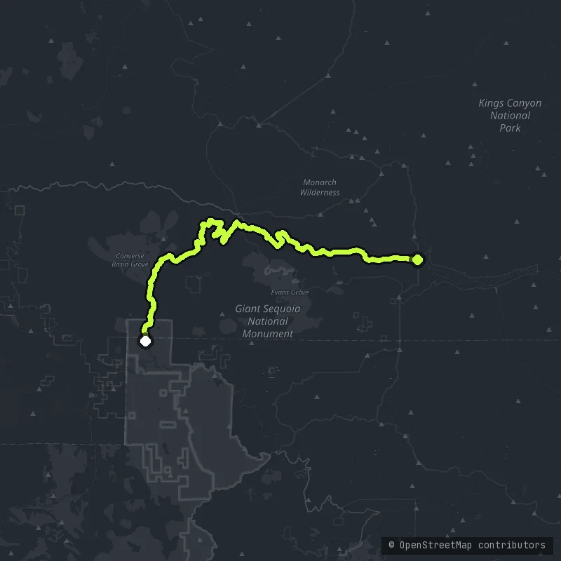 King's Canyon Scenic Byway map