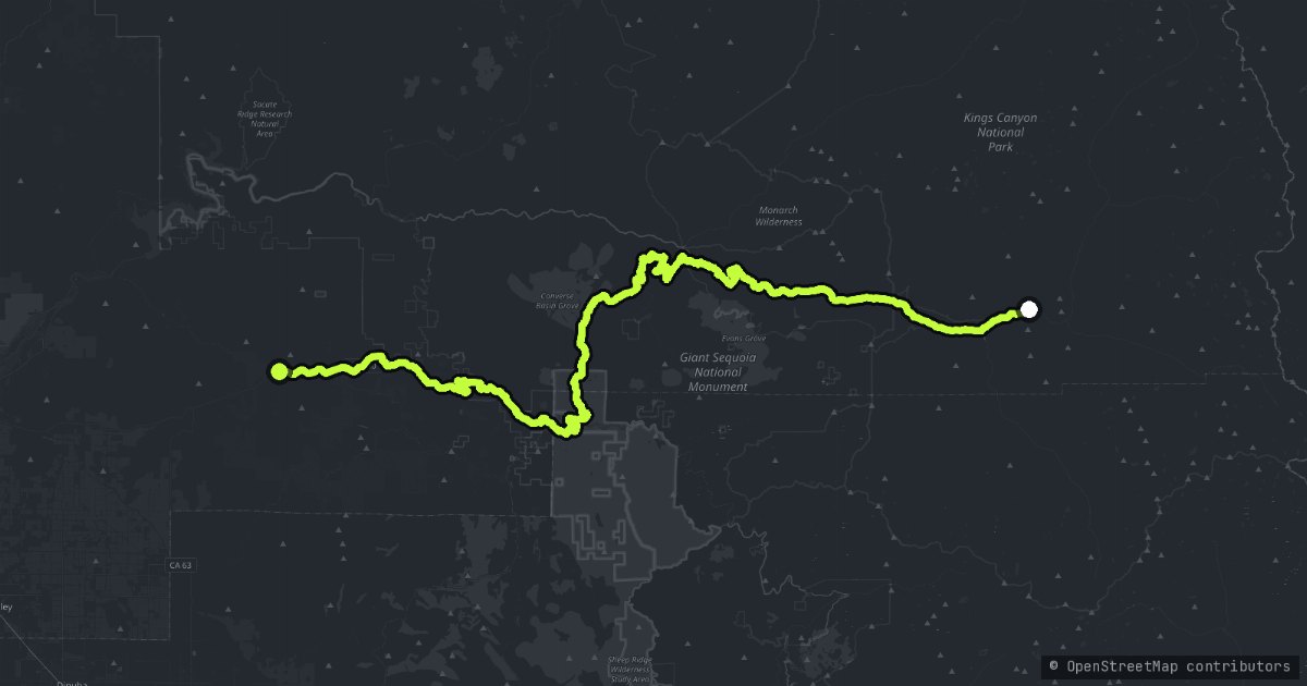 Kings Canyon Scenic Byway map