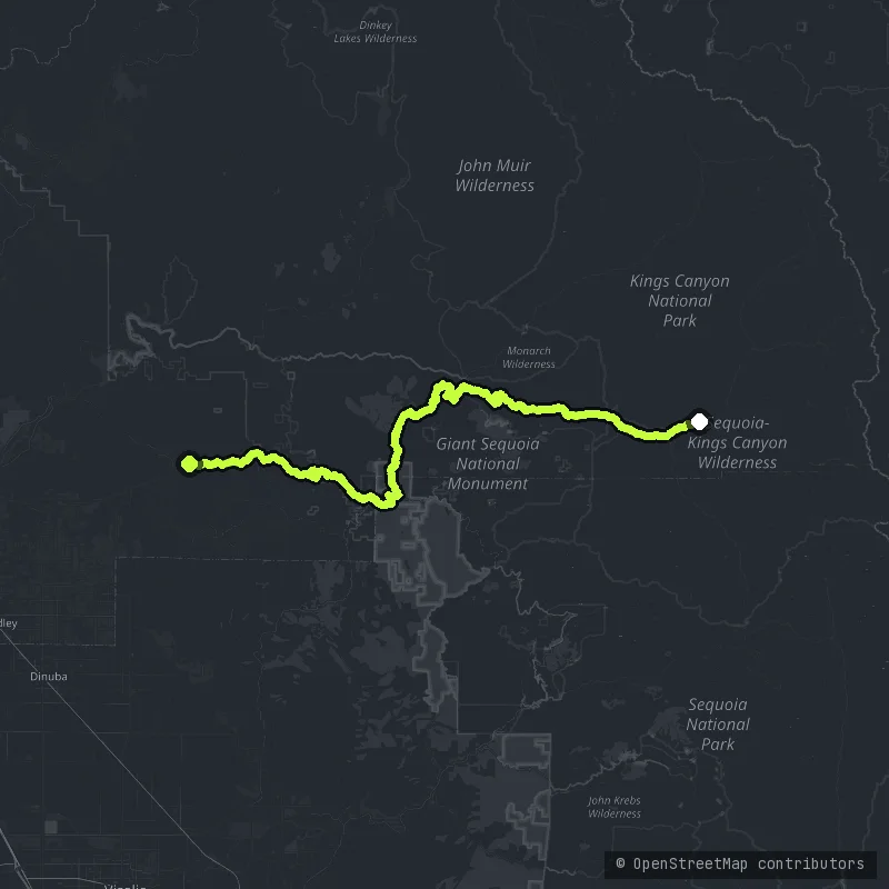 Kings Canyon Scenic Byway map