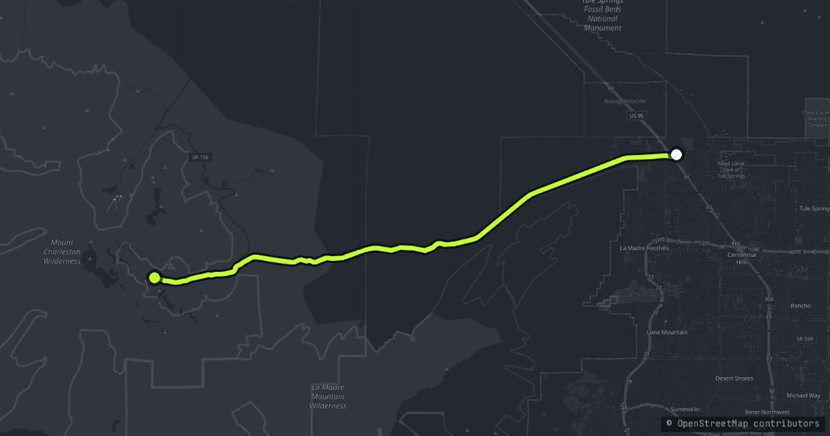 Kyle Canyon Mount Charleston map