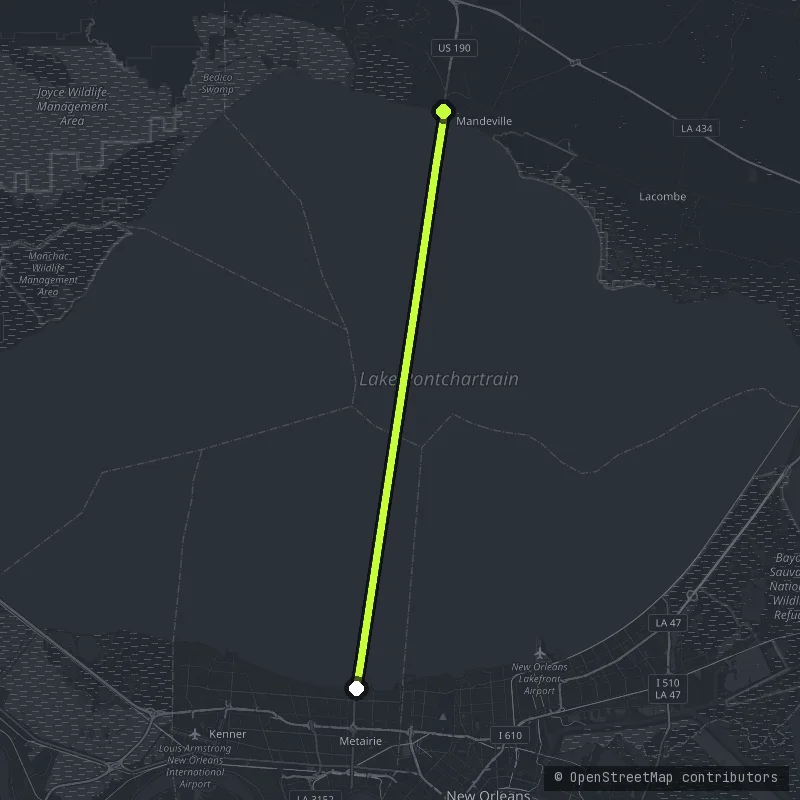 Lake Pontchartrain Causeway map