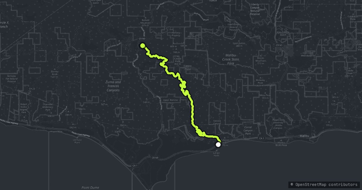Latigo Canyon Road map