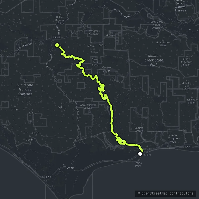 Latigo Canyon Road map