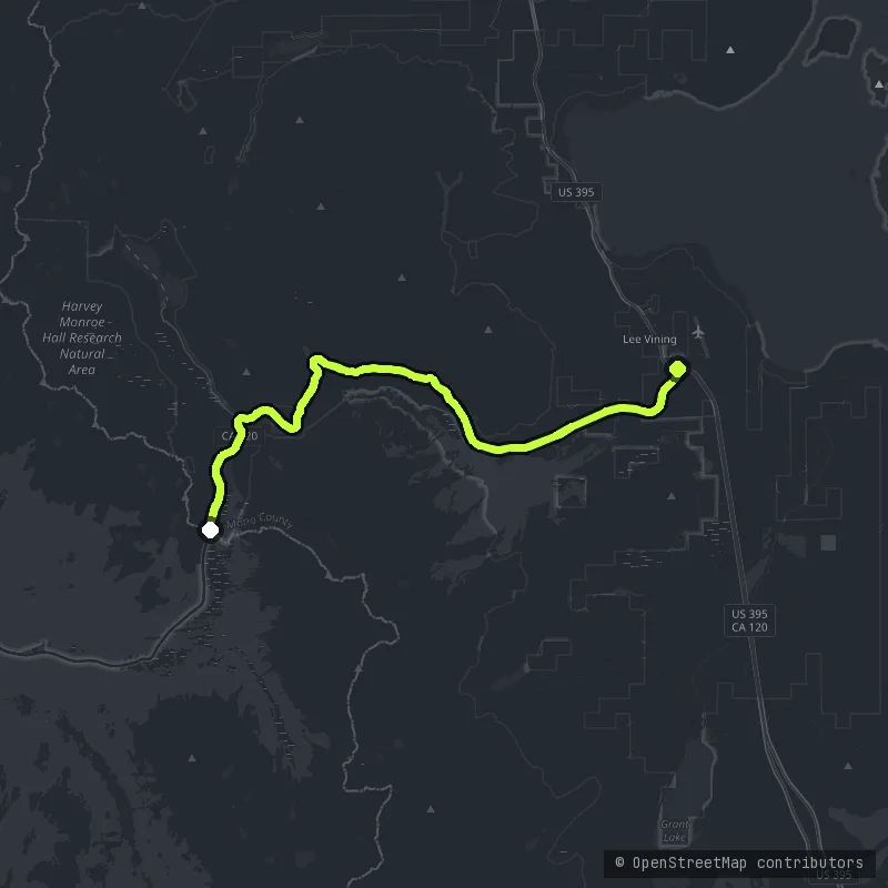 Lee Vining Canyon National Forest Scenic Byway map