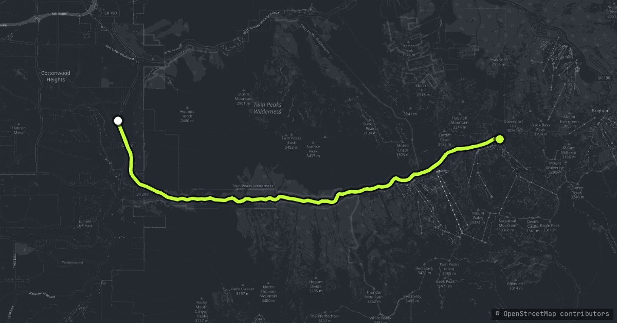 Little Cottonwood Canyon map